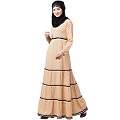 Polka dotted elegant abaya- Beige Polka dotted elegant abaya- Beige